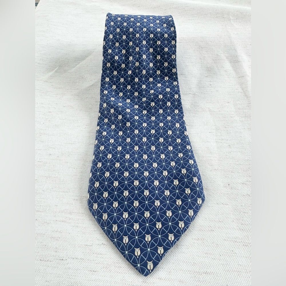 Salvatore Ferragamo Owl Print Men’s Silk Tie
